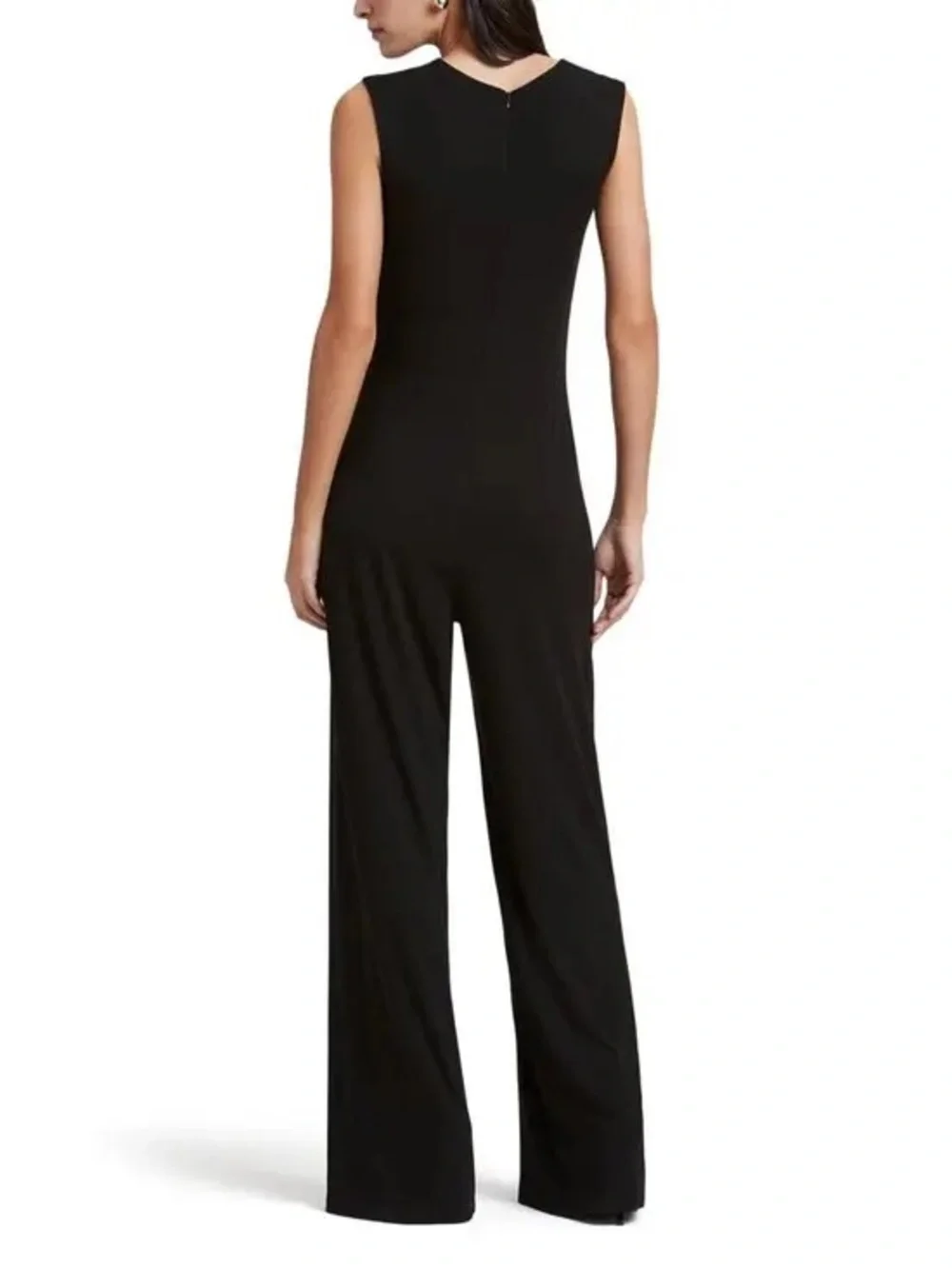 MARELLA Whitney Black Sleeveless Wide-Leg Jumpsuit - Picture 2 of 6